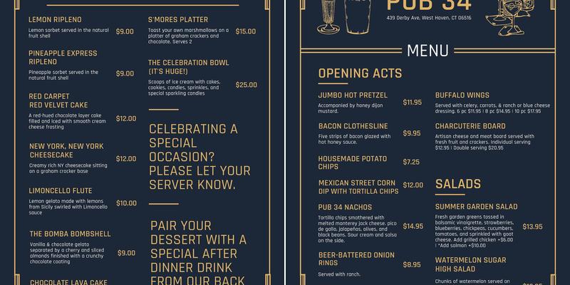 PUB 34 Menu
