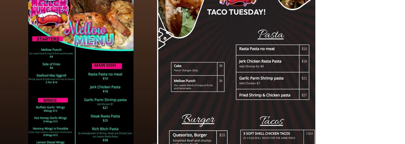 Mellow Munchiez Menu