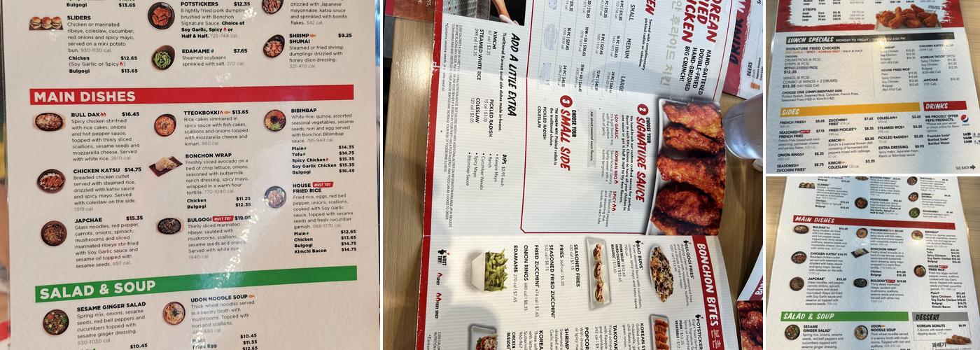 Bonchon Westminster - Eaton St. Menu