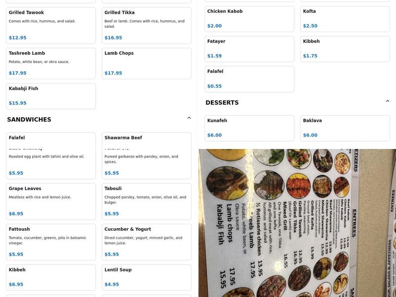 Kababji grill Menu