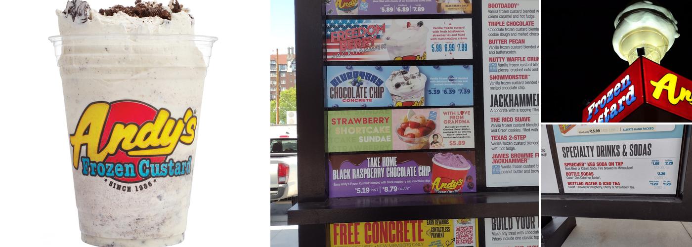 Andy's Frozen Custard Menu