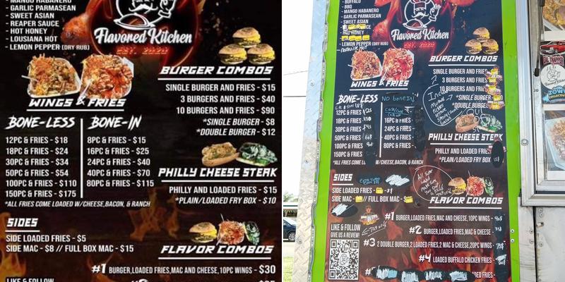 J&A's Flavored Kitchen Menu