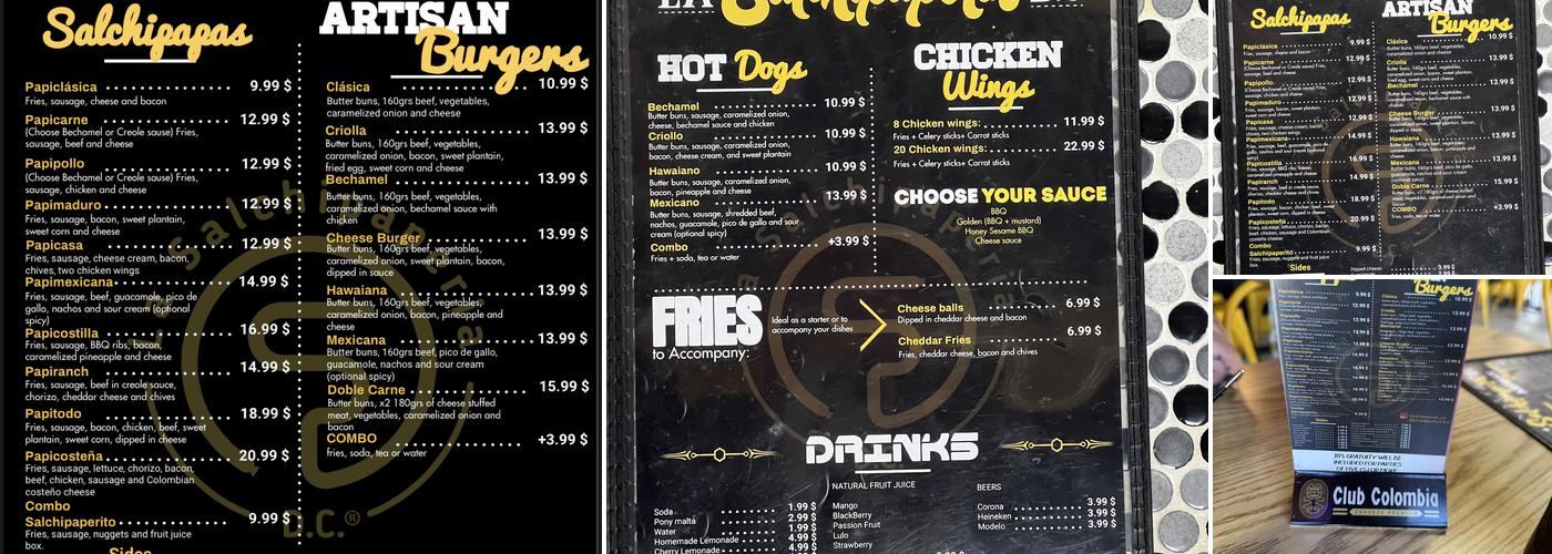 La Salchipaperia D.C Menu