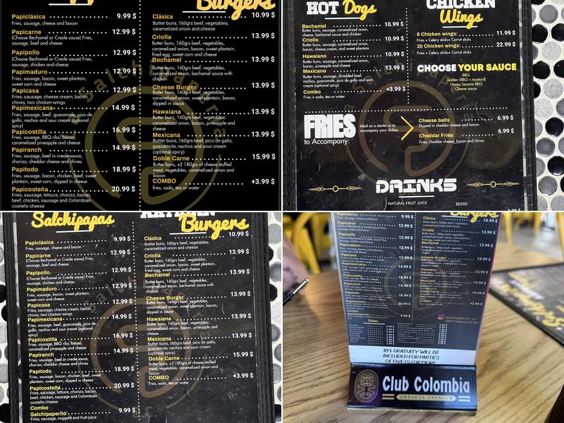 La Salchipaperia D.C Menu