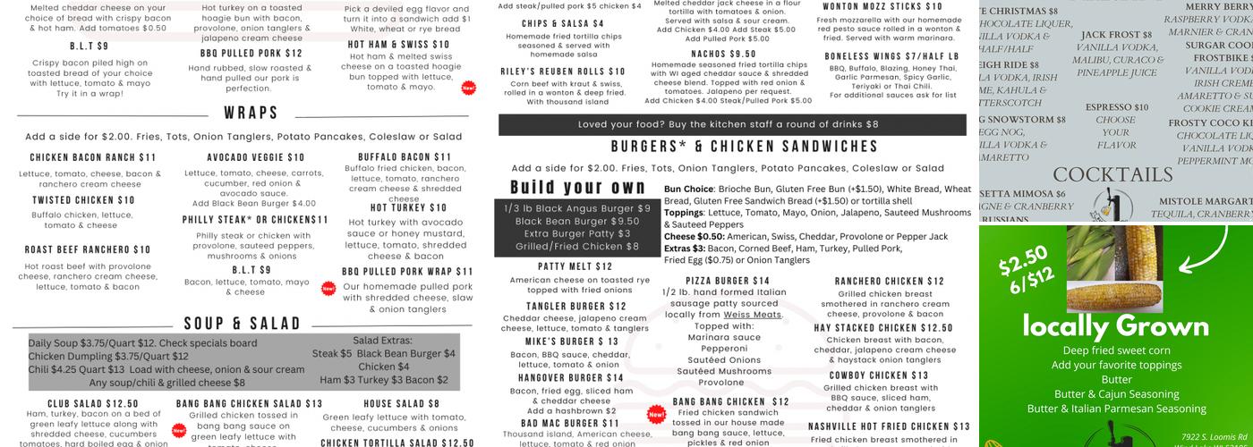 B-Lazy Bar & Grill Menu