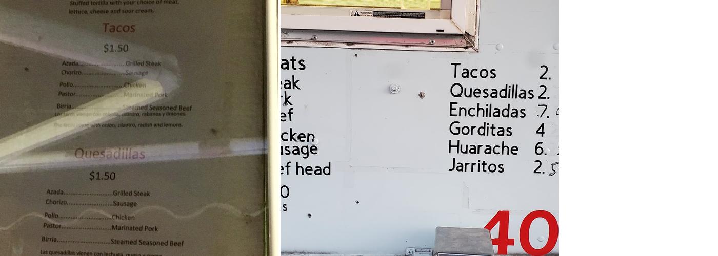 El Sabor De La Vida Menu