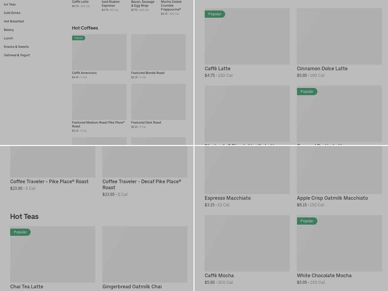Starbucks Menu