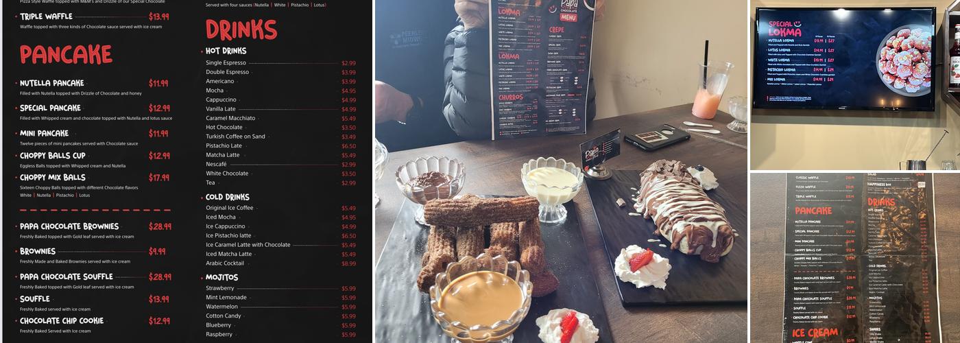 Papa Chocolate Menu
