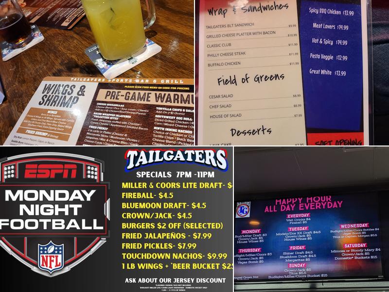 Tailgaters Wylie Menu