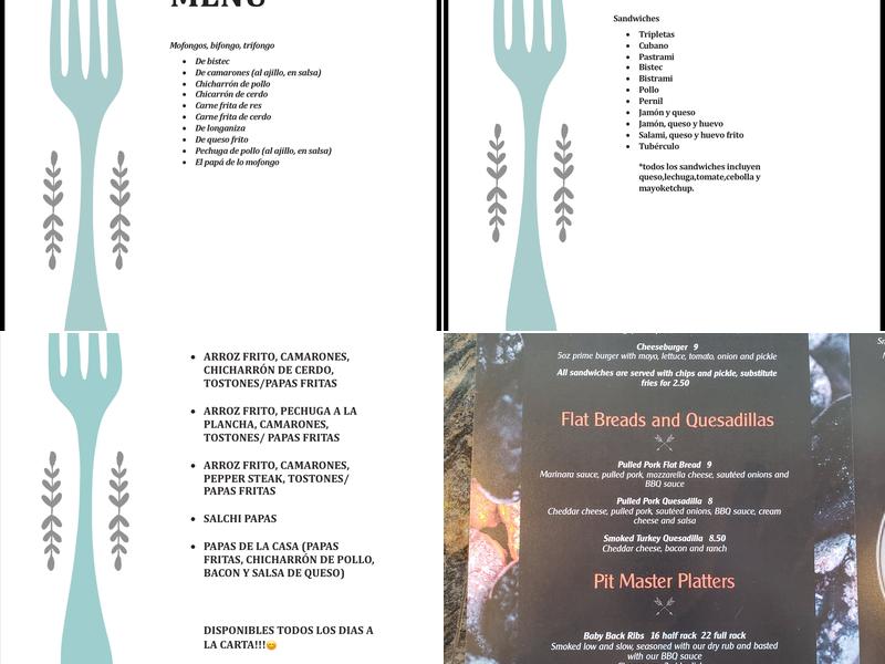 El Despertar restaurante LLC Menu