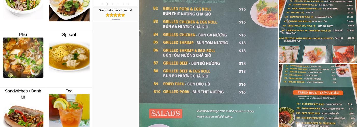 Pho Yuba Menu