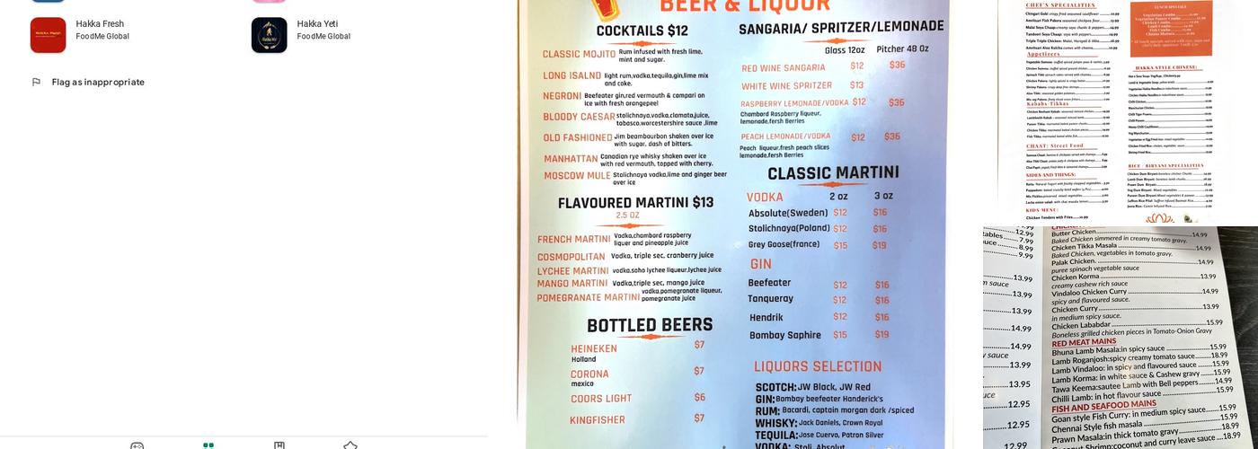 Chingari Indian Restaurant Menu