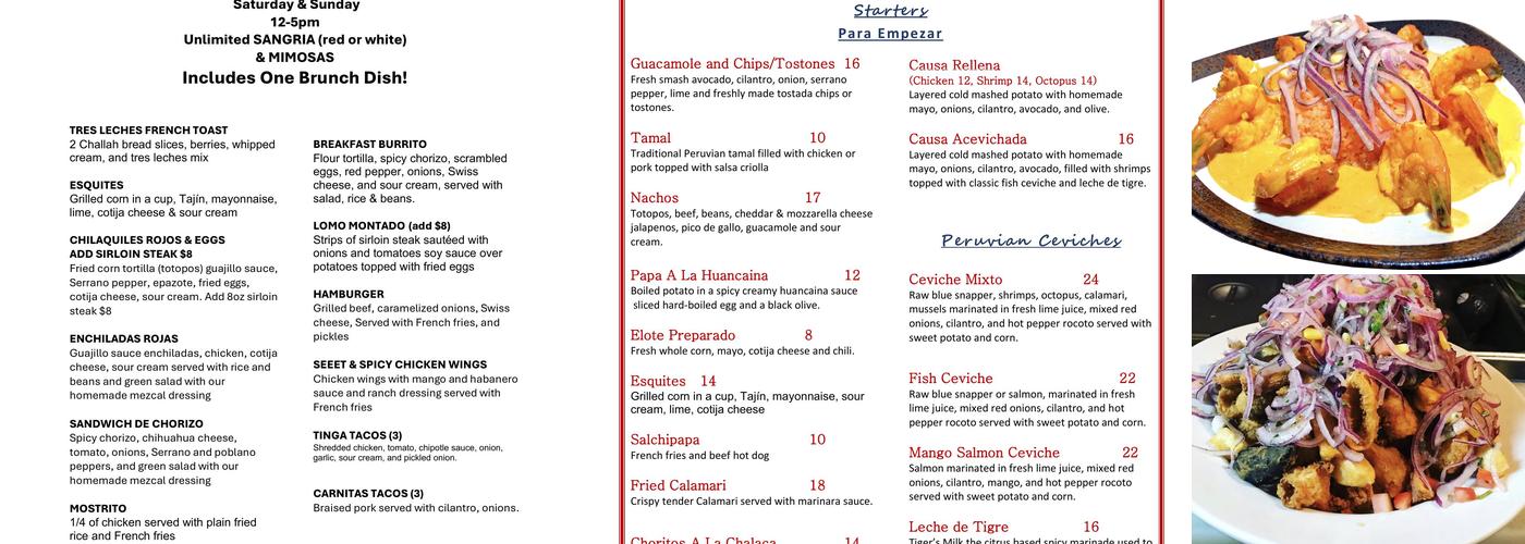CASA ANDREA Menu