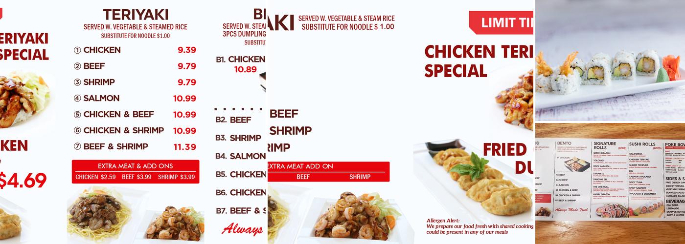 Teriyaki One Menu