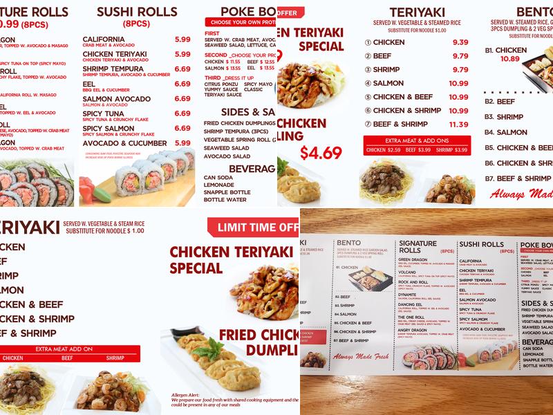 Teriyaki One Menu