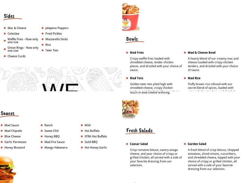 Mad Chicken Menu