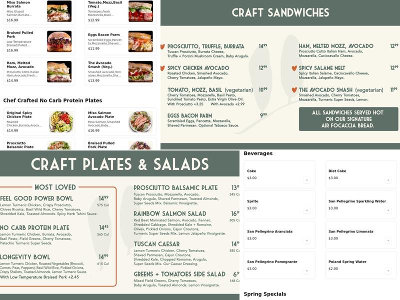 Casa Toscana Zero Irving Menu