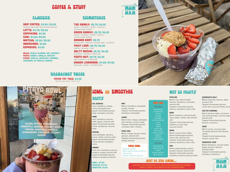 Mamaka Menu