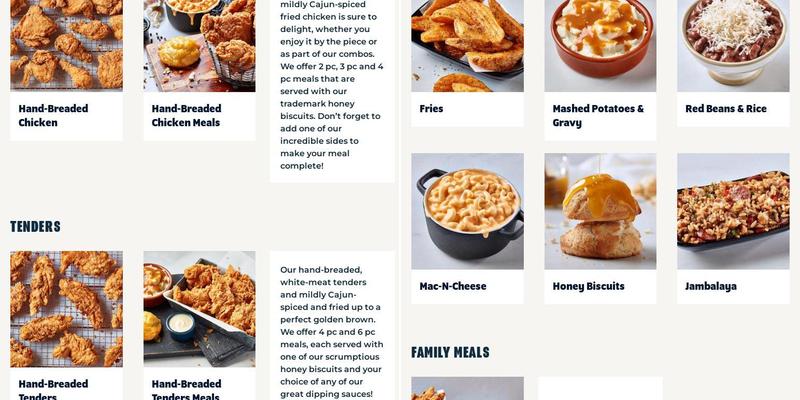 Krispy Krunchy Chicken Menu
