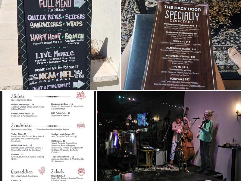 The Back Door Lounge Menu