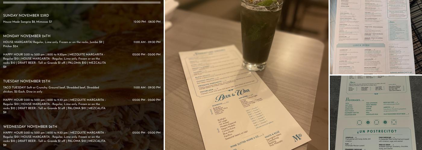 Mezquite Mexican Kitchen and Bar Menu