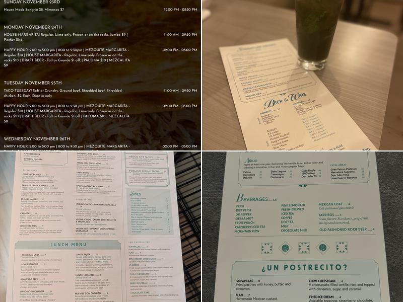 Mezquite Mexican Kitchen and Bar Menu