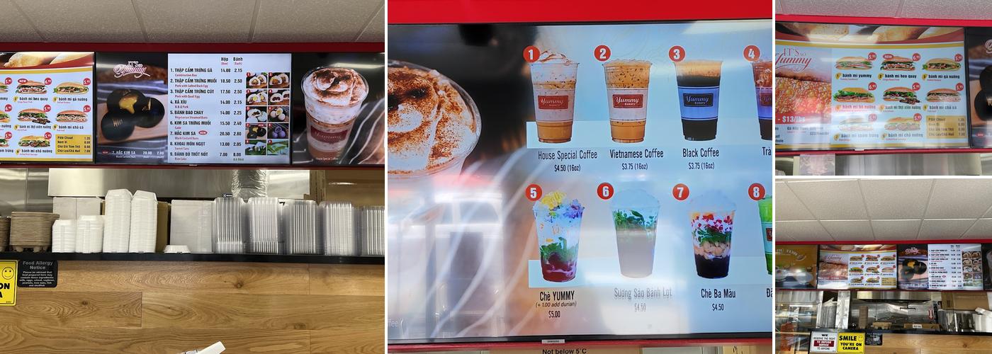 Yummy Bakery Menu