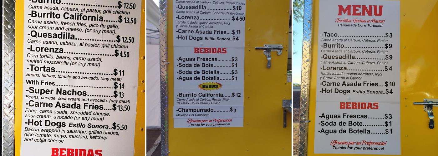 Taqueria La Rocka Menu
