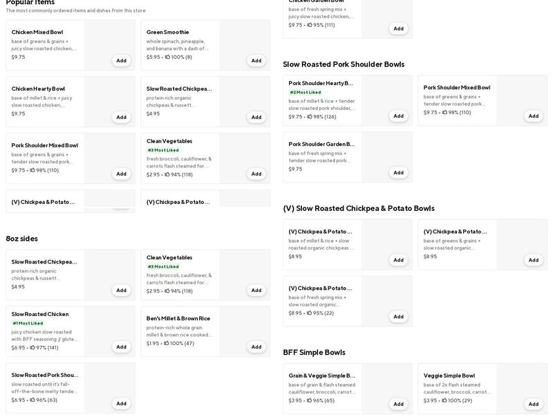 Ben's Fast Food Menu