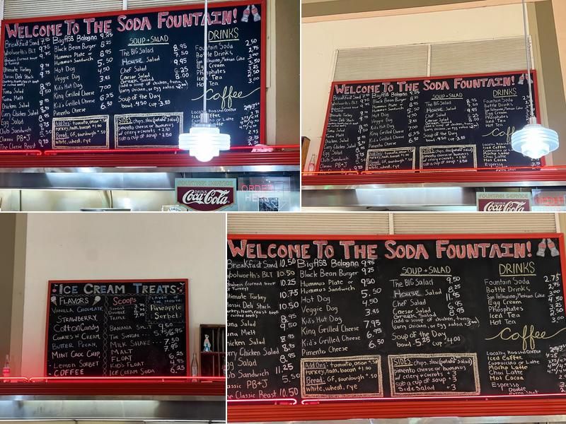Soda Fountain Menu