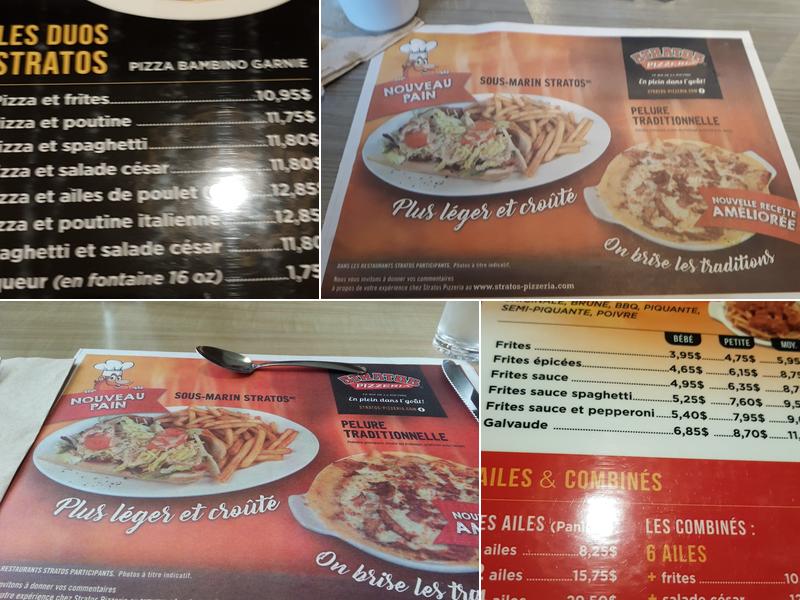 Stratos Pizzeria Menu