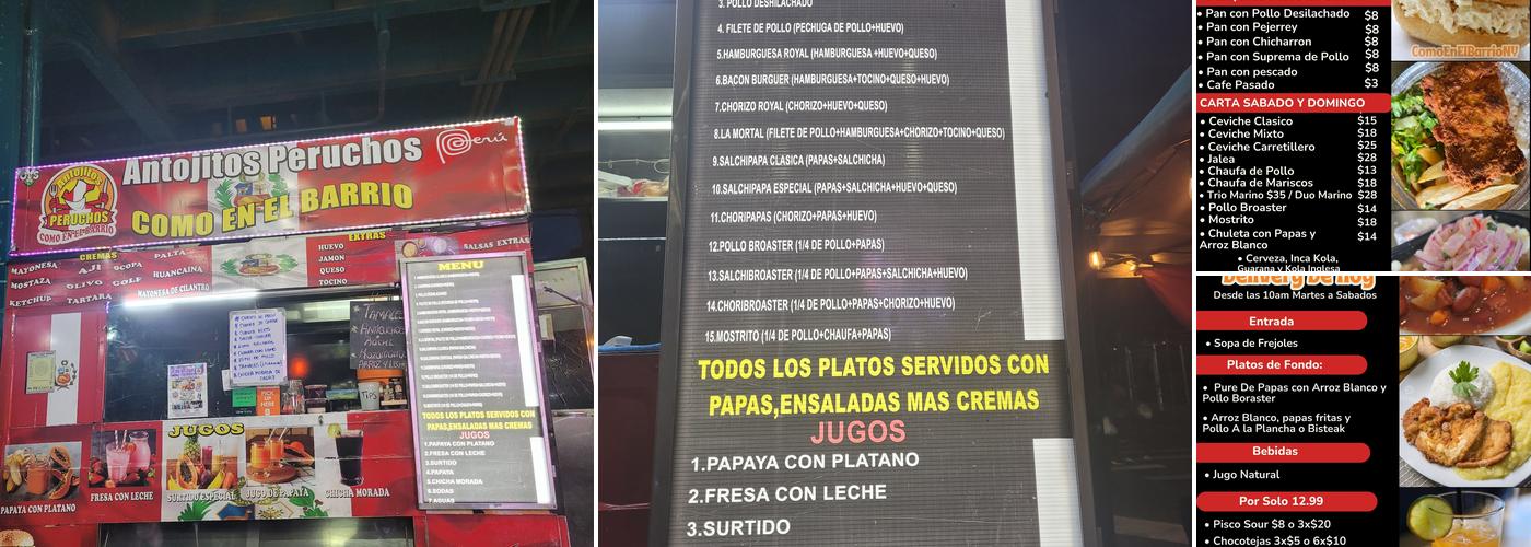 Como En El Barrio Comida Peruana Menu