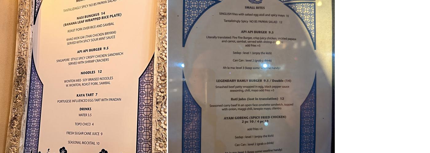 Chard Menu
