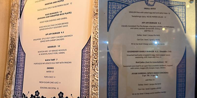 Chard Menu