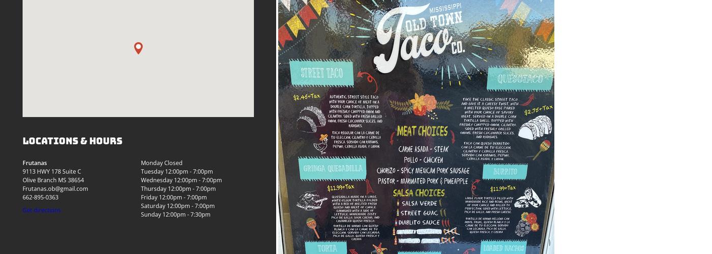 Mississippi old town taco Menu