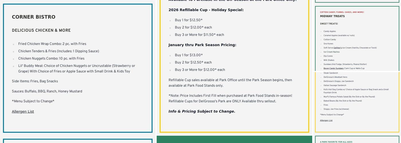 Grille Americano Menu