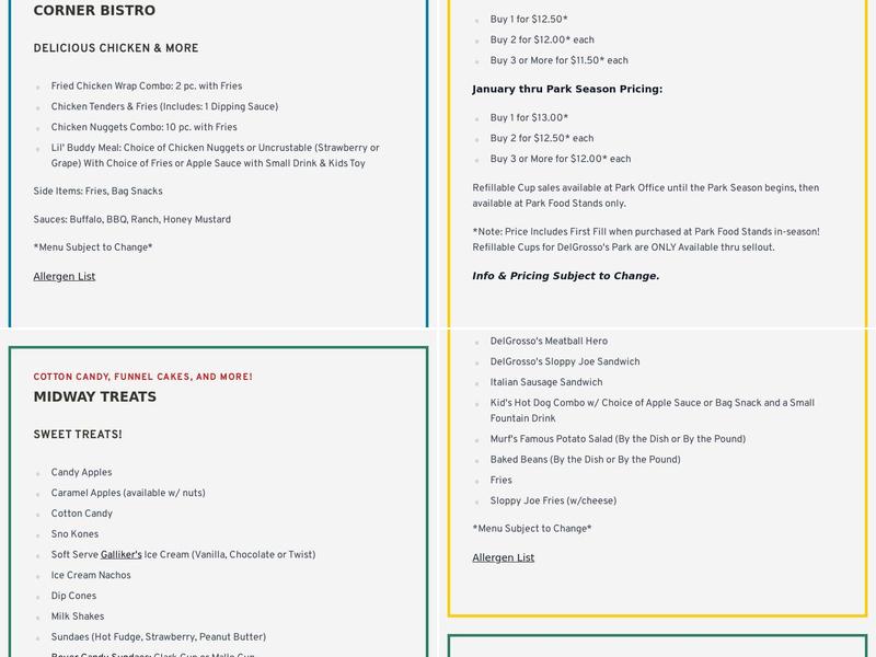 Grille Americano Menu