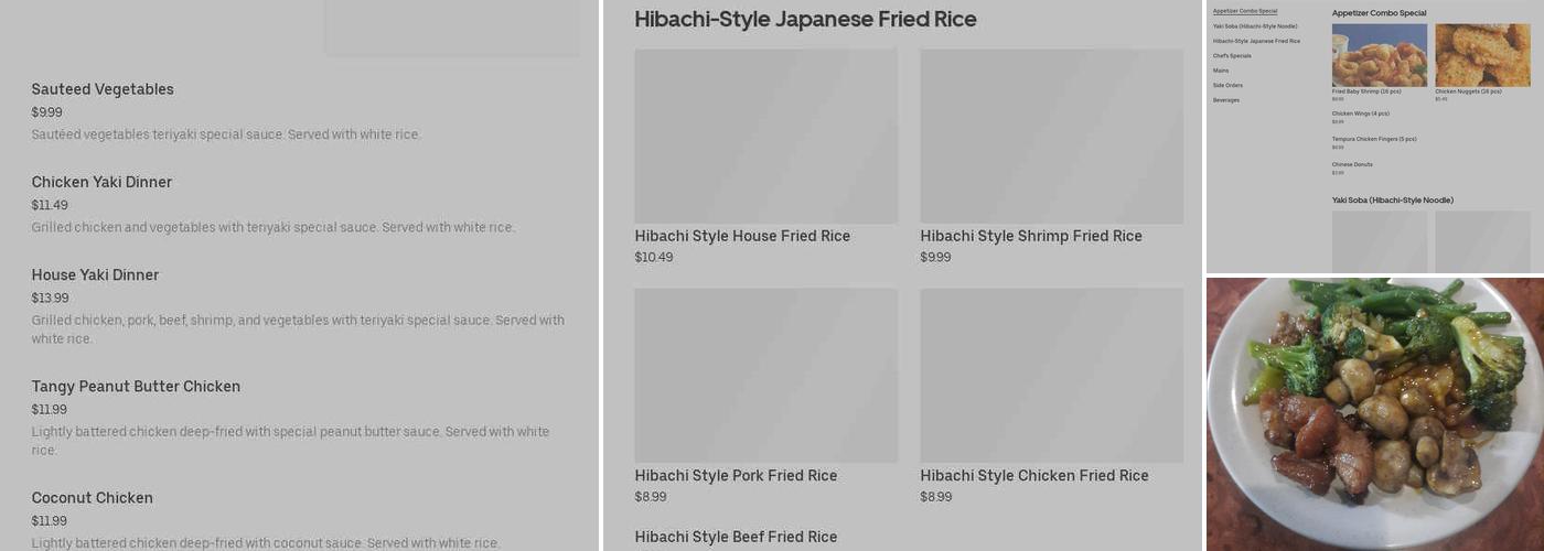 Hibachi Buffet Menu