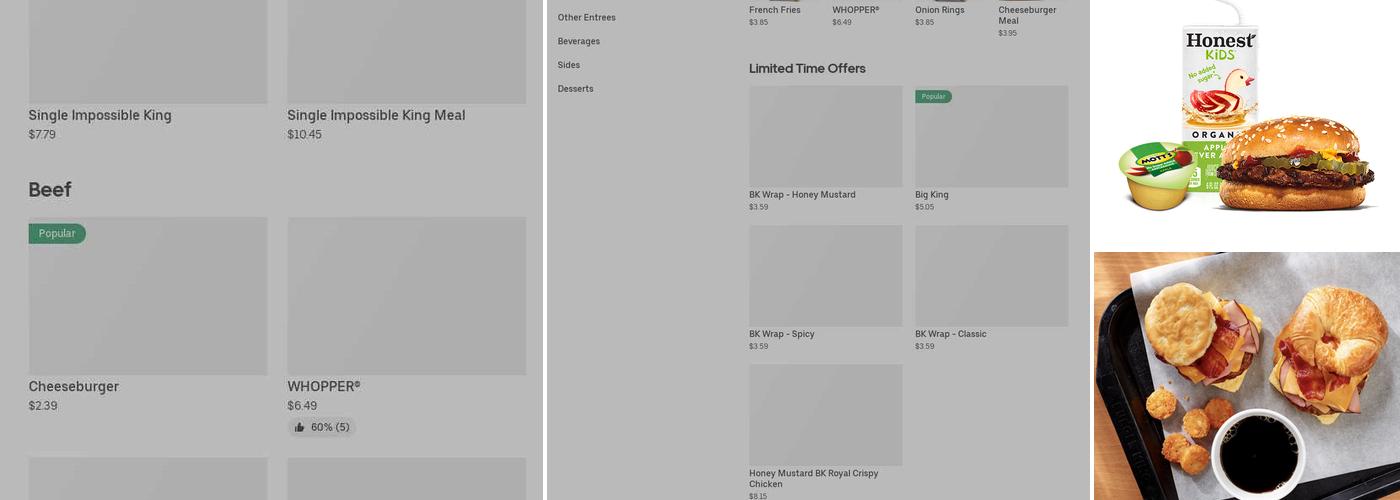 Burger King Menu