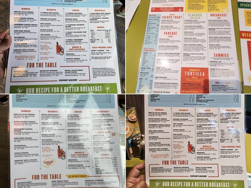 Snooze, an A.M. Eatery Menu