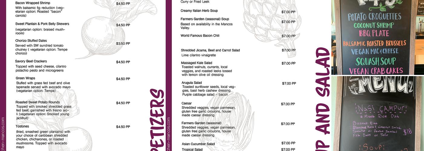 Global kitchen Menu