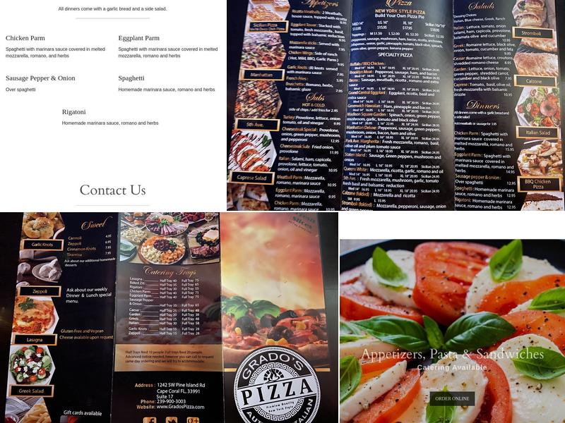 Grado's Pizza Menu