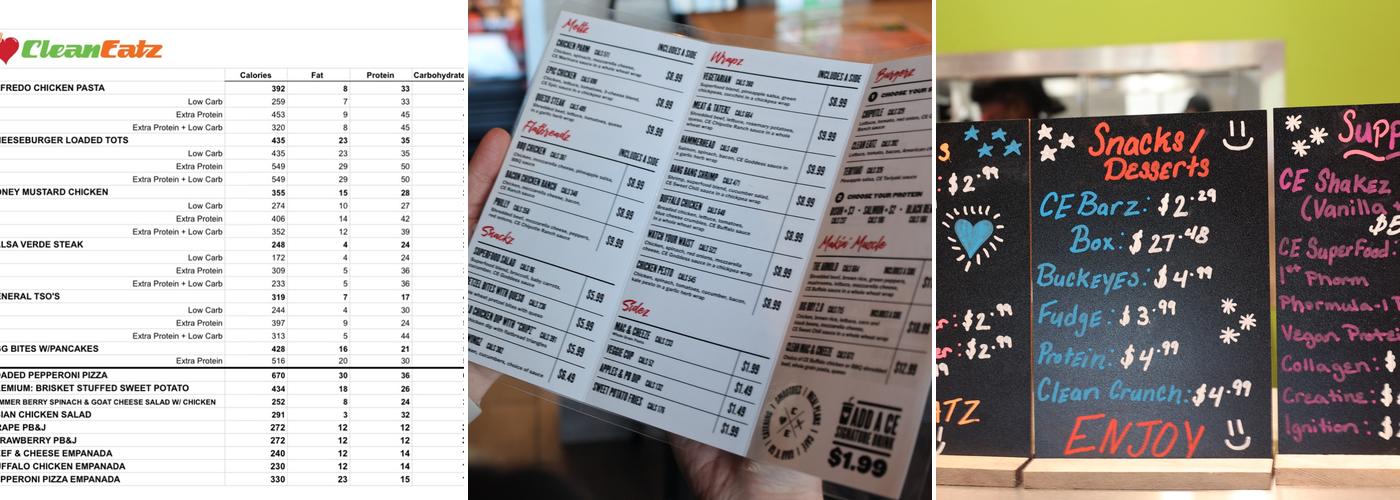 Clean Eatz Menu