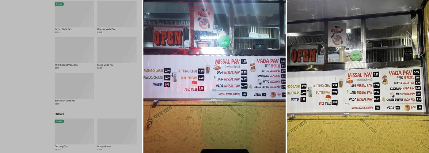 The Feast India company Menu