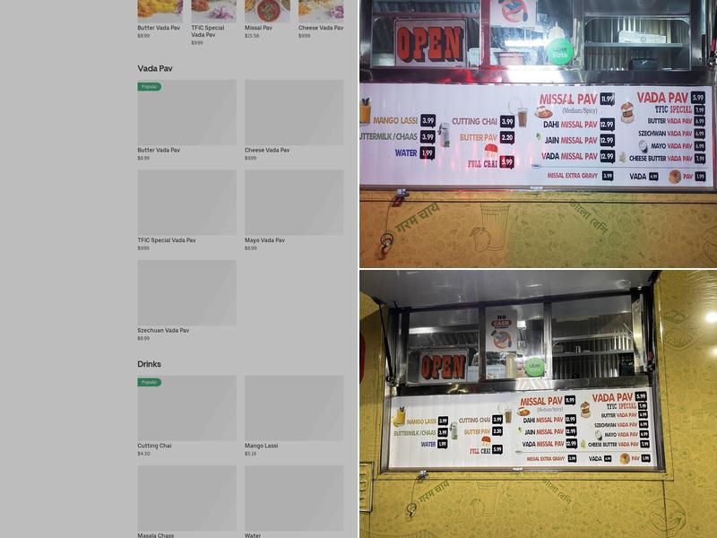 The Feast India company Menu