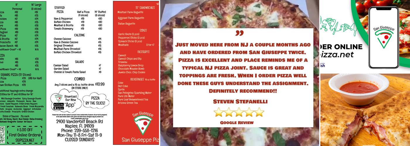 San Giuseppe Pizza Menu