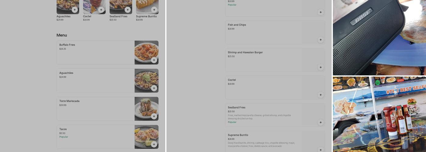 Seasand Menu