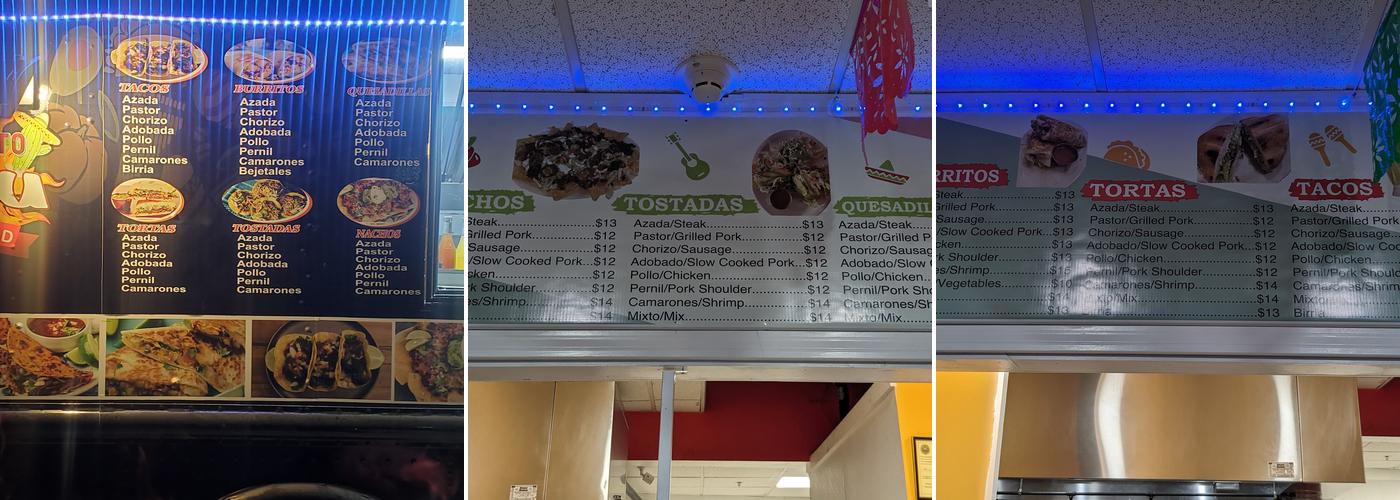 Rinconcito Mau Restaurant Menu