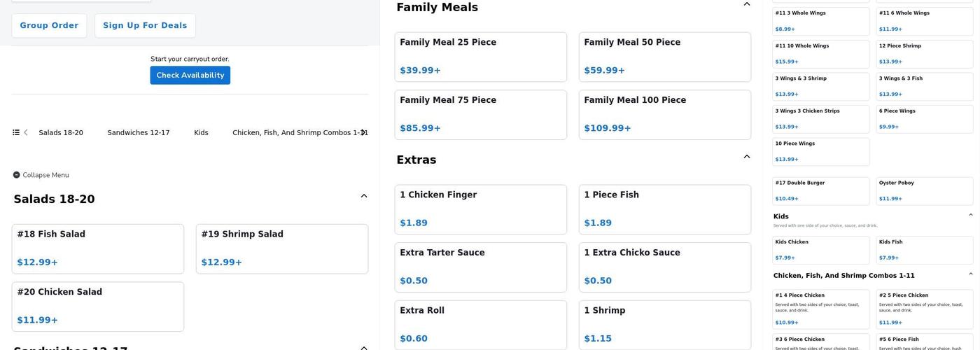 Chick-O-Fish (Industrial Drive) Menu