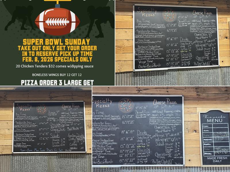 Big Time Pizza & Bakery Menu